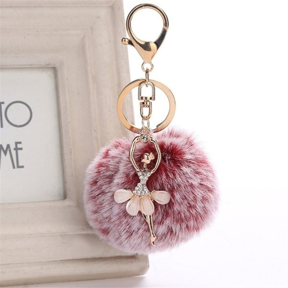 Accessories - Cute Pom Pom Ballerina Bag Charm Key Chain